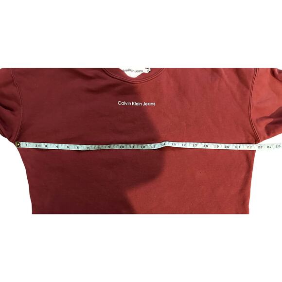 Calvin Klein Jeans Dark Red Crew Neck Pullover Womens Size S - Picture 4 of 6